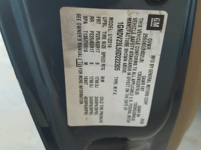 1GNDV23L56D222305 - 2006 CHEVROLET UPLANDER L 蓝色 照片 10