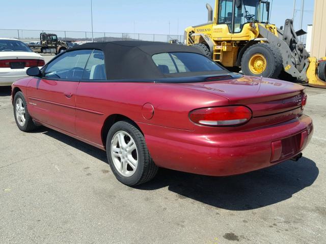 3C3EL55H7TT285154 - 1996 CHRYSLER SEBRING JX RED photo 3