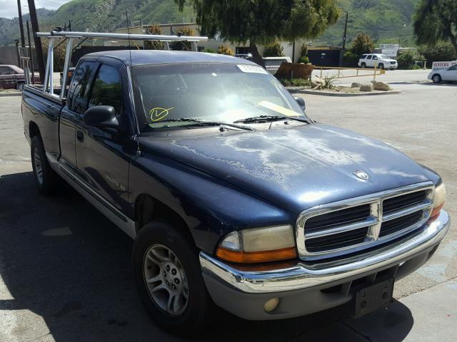 1B7GL22N31S155707 - 2001 DODGE DAKOTA BLUE photo 1