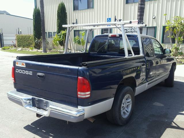 1B7GL22N31S155707 - 2001 DODGE DAKOTA BLUE photo 4