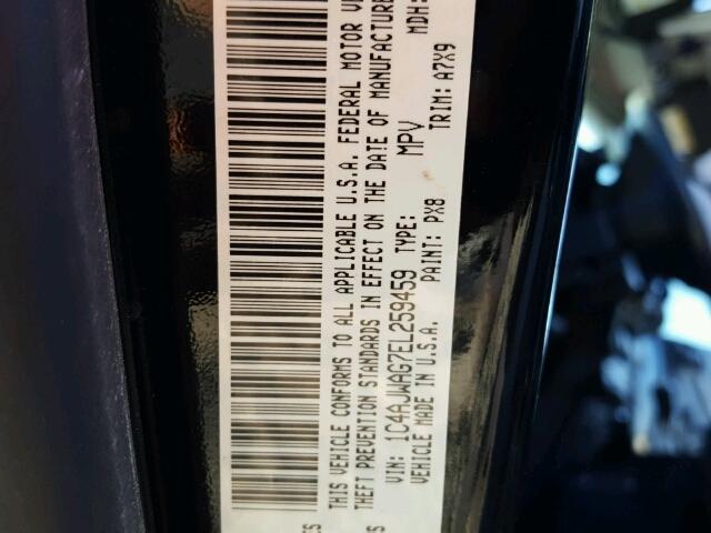 1C4AJWAG7EL259459 - 2014 JEEP WRANGLER S BLACK photo 10