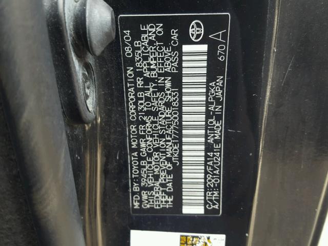 JTKDE177750018331 - 2005 TOYOTA SCION TC 黑色 照片 10