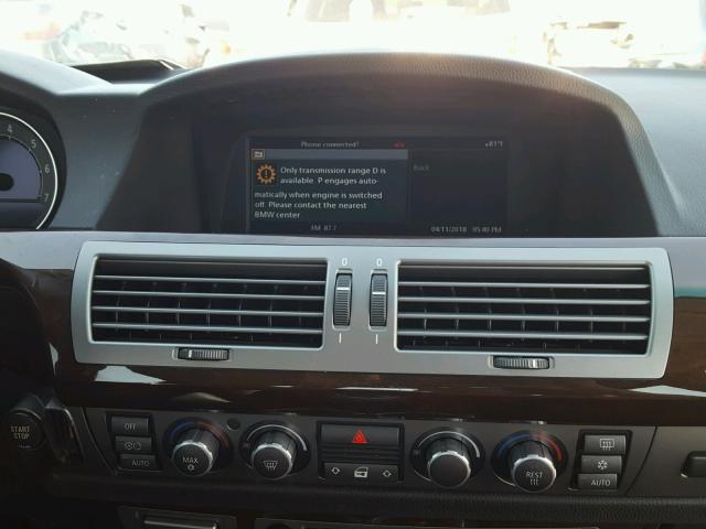 WBAHL83548DT11433 - 2008 BMW 750 BLACK photo 9