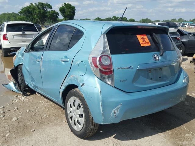 JTDKDTB38C1030707 - 2012 TOYOTA PRIUS C BLUE photo 3