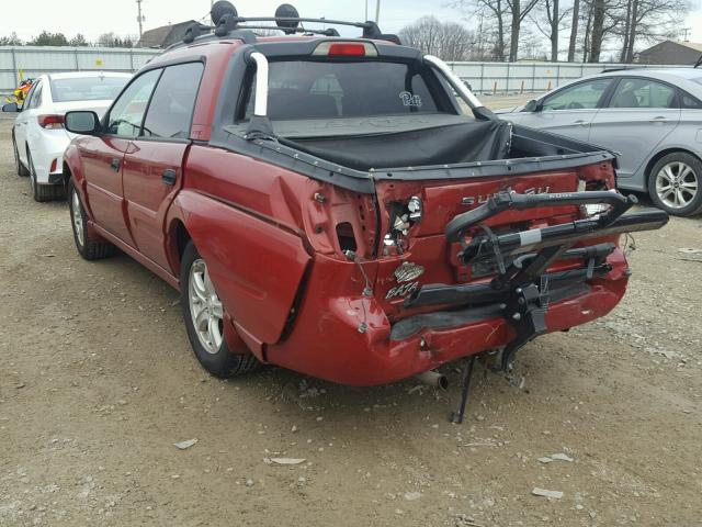 4S4BT62C456104047 - 2005 SUBARU BAJA SPORT RED photo 3