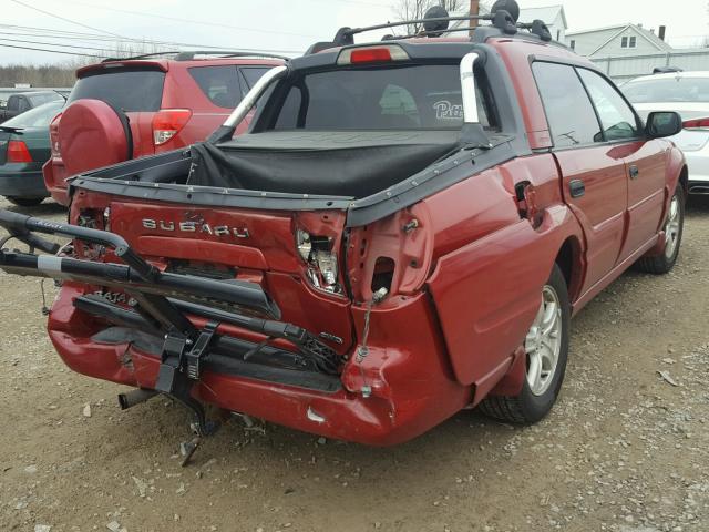 4S4BT62C456104047 - 2005 SUBARU BAJA SPORT RED photo 4