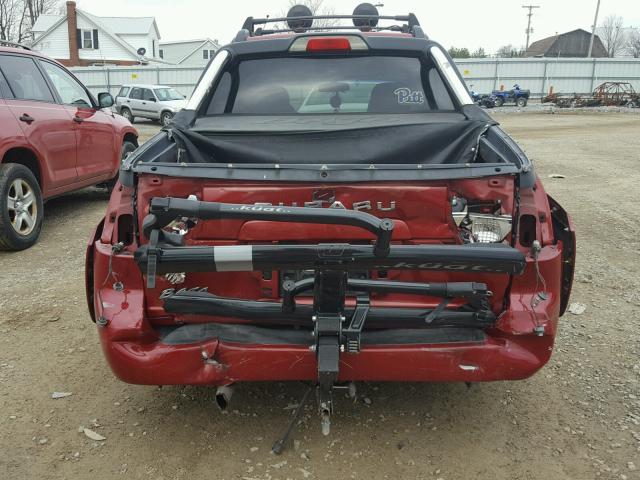 4S4BT62C456104047 - 2005 SUBARU BAJA SPORT RED photo 9