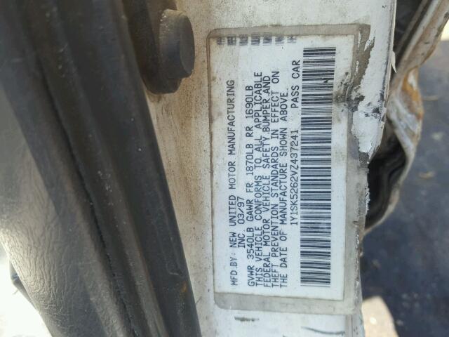 1Y1SK5262VZ437241 - 1997 GEO PRIZM თეთრი ფოტო 10