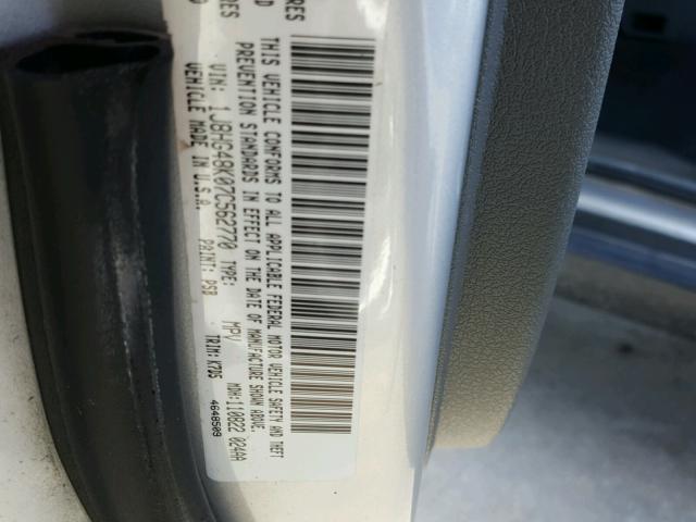 1J8HG48K07C562770 - 2007 JEEP COMMANDER SILVER photo 10