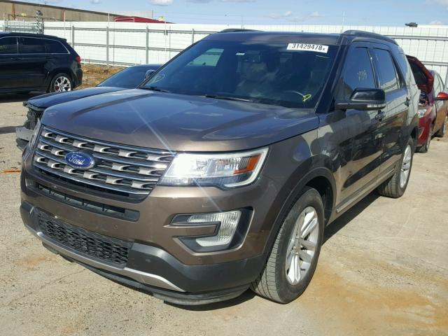 1FM5K7D88GGB98185 - 2016 FORD EXPLORER X BROWN photo 2