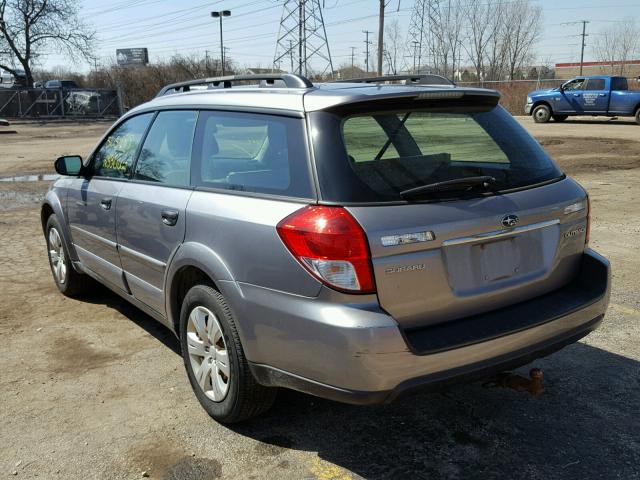 4S4BP60CX97340399 - 2009 SUBARU OUTBACK GRAY photo 3