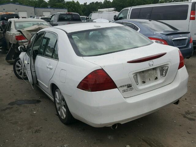 1HGCM66807A054292 - 2007 HONDA ACCORD EX WHITE photo 3