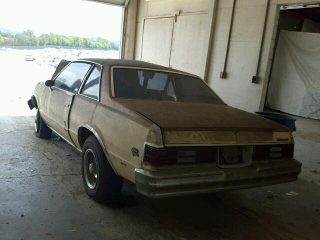 1W27JAD464164 - 1980 CHEVROLET MALIBU BROWN photo 3