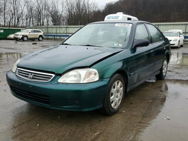 2HGEJ6616XH520796 - 1999 HONDA CIVIC BASE GREEN photo 2