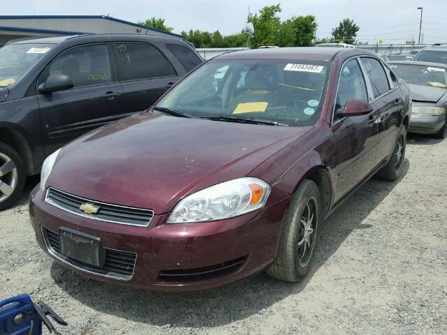 2G1WT58N179266909 - 2007 CHEVROLET IMPALA LT BURGUNDY photo 2