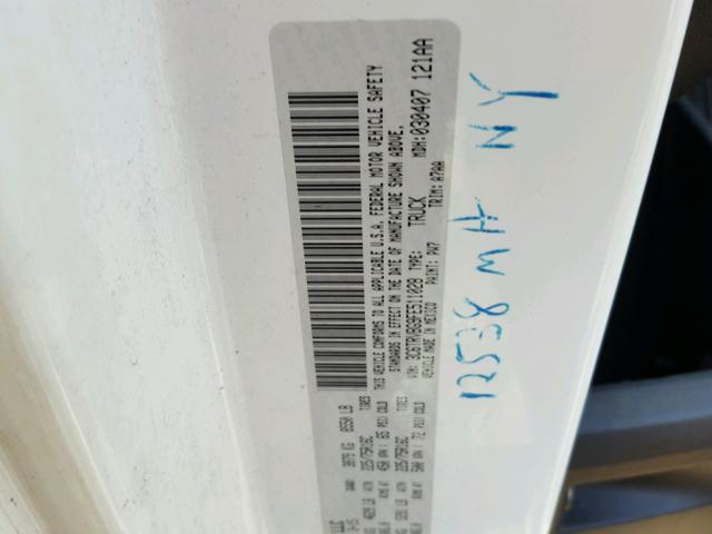 3C6TRVBG9FE511028 - 2015 RAM PROMASTER WHITE photo 10