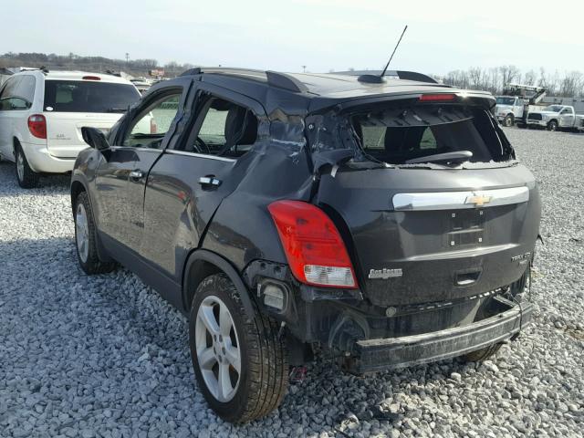 3GNCJTSB6FL181876 - 2015 CHEVROLET TRAX LTZ BLACK photo 3