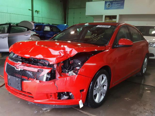 1G1P75SZ7E7259207 - 2014 CHEVROLET CRUZE RED photo 2