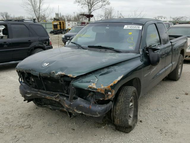 1B7GL22XXYS568249 - 2000 DODGE DAKOTA TEAL photo 2