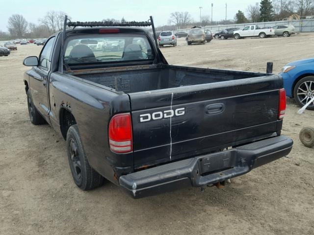 1B7FL26XXYS672407 - 2000 DODGE DAKOTA BLACK photo 3