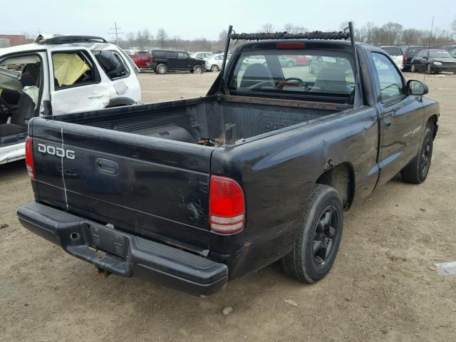 1B7FL26XXYS672407 - 2000 DODGE DAKOTA BLACK photo 4