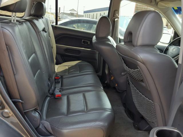 2HKYF18597H536157 - 2007 HONDA PILOT EXL SILVER photo 6