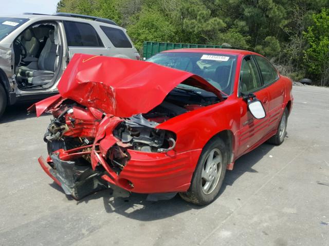 1G2NE52T3XM909045 - 1999 PONTIAC GRAND AM S RED photo 2