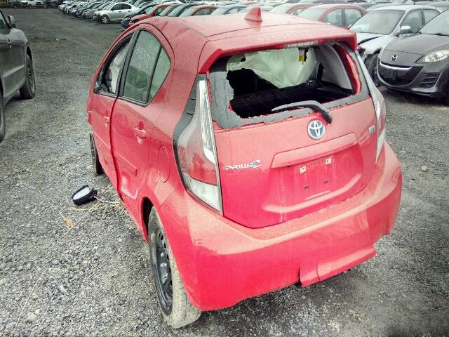 JTDKDTB35G1124873 - 2016 TOYOTA PRIUS C RED photo 3