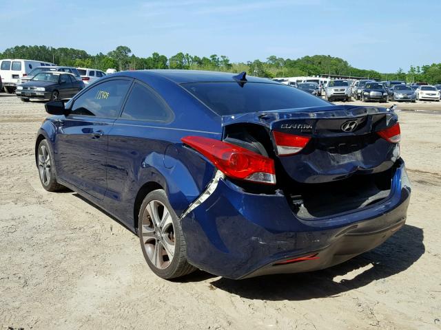 KMHDH6AE0DU019097 - 2013 HYUNDAI ELANTRA CO BLUE photo 3