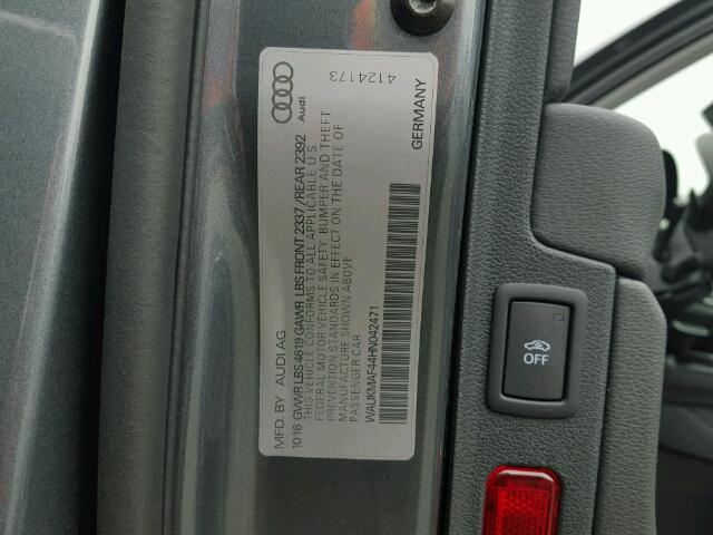 WAUKMAF44HN042471 - 2017 AUDI A4 ULTRA P GRAY photo 10