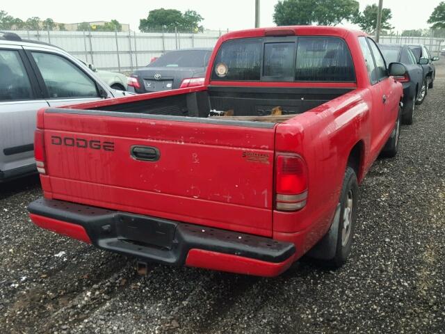 1B7GL22X3WS748153 - 1998 DODGE DAKOTA RED photo 4