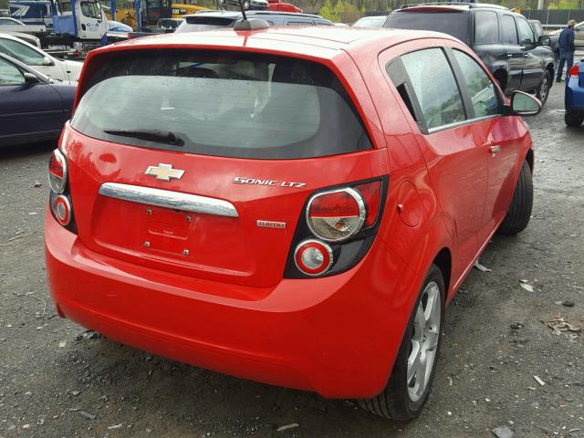 1G1JE6SB5F4191951 - 2015 CHEVROLET SONIC LTZ RED photo 4