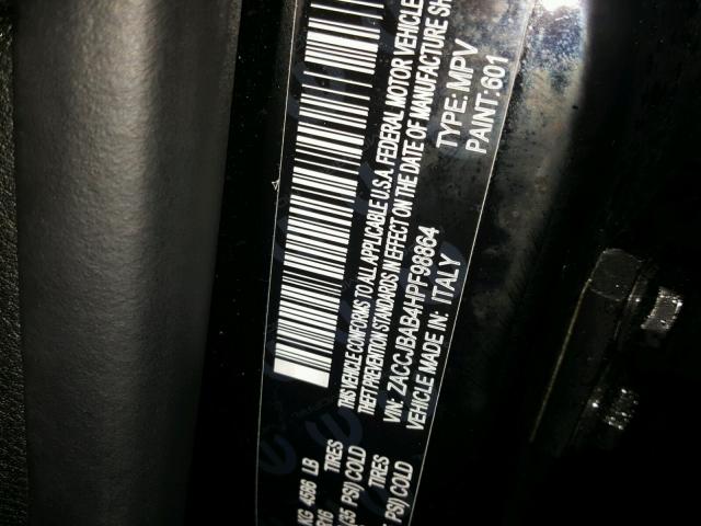 ZACCJBAB4HPF98864 - 2017 JEEP RENEGADE S Սև լուսանկար 10