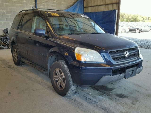 2HKYF18684H515224 - 2004 HONDA PILOT EXL BLUE photo 1