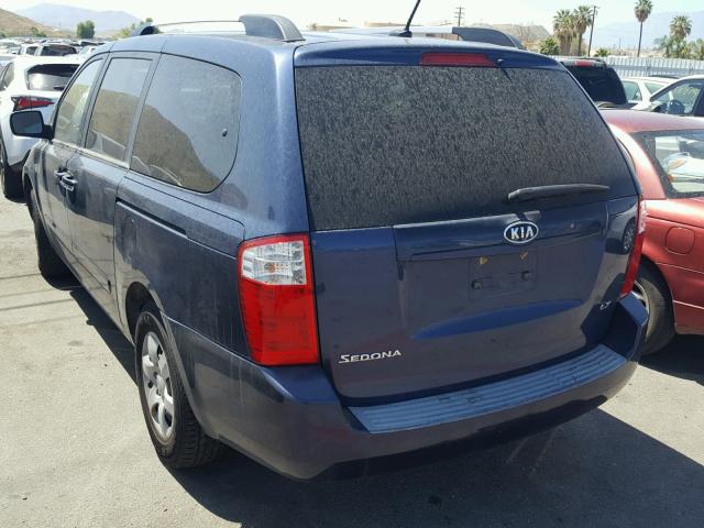 KNDMB233496307209 - 2009 KIA SEDONA EX BLUE photo 3