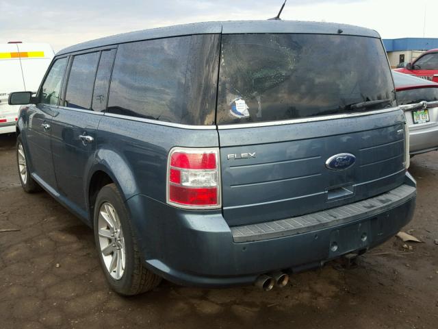 2FMHK6CCXABA58649 - 2010 FORD FLEX SEL BLUE photo 3