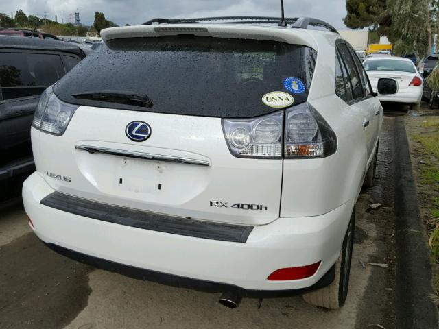 JTJHW31U582859361 - 2008 LEXUS RX 400H WHITE photo 4