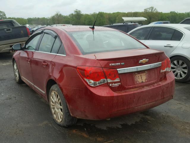 1G1PH5SBXE7221907 - 2014 CHEVROLET CRUZE ECO MAROON photo 3