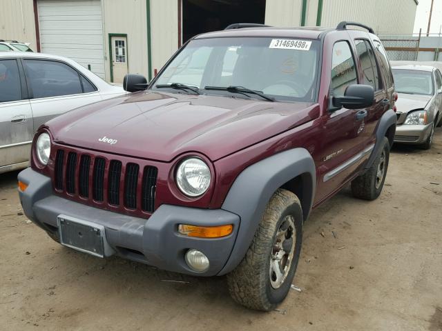 1J4GL48K62W340802 - 2002 JEEP LIBERTY SP MAROON photo 2