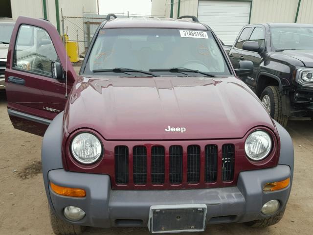 1J4GL48K62W340802 - 2002 JEEP LIBERTY SP MAROON photo 9