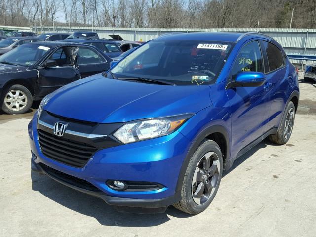 3CZRU6H73JM707666 - 2018 HONDA HR-V EXL BLUE photo 2