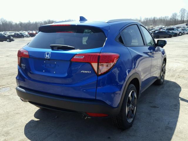 3CZRU6H73JM707666 - 2018 HONDA HR-V EXL BLUE photo 4