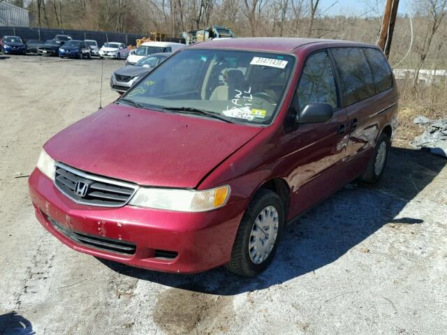 5FNRL18584B127025 - 2004 HONDA ODYSSEY LX RED photo 2