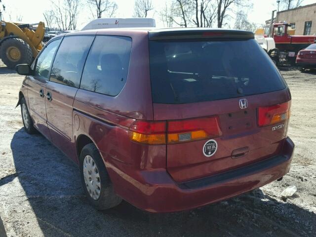 5FNRL18584B127025 - 2004 HONDA ODYSSEY LX RED photo 3