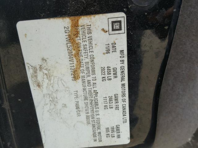 2G1WL52M4V1137218 - 1997 CHEVROLET LUMINA BAS შავი ფოტო 10