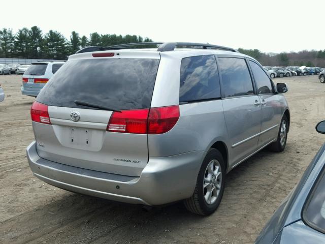 5TDZA22C94S007877 - 2004 TOYOTA SIENNA XLE GRAY photo 4