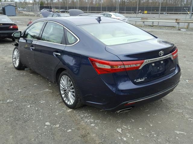 4T1BK1EB4HU249338 - 2017 TOYOTA AVALON XLE BLUE photo 3