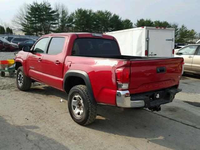 3TMCZ5AN9GM011340 - 2016 TOYOTA TACOMA DOU RED photo 3