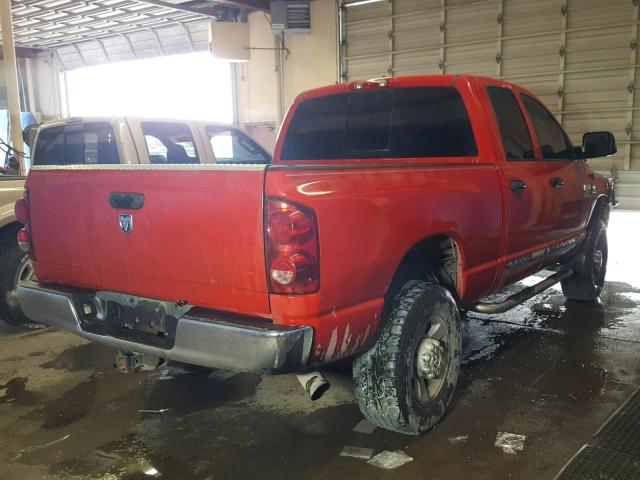 1D7KS28C97J568660 - 2007 DODGE RAM 2500 S RED photo 4