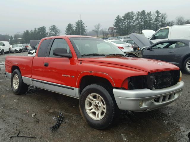 1B7GL42N42S598882 - 2002 DODGE DAKOTA SLT RED photo 1